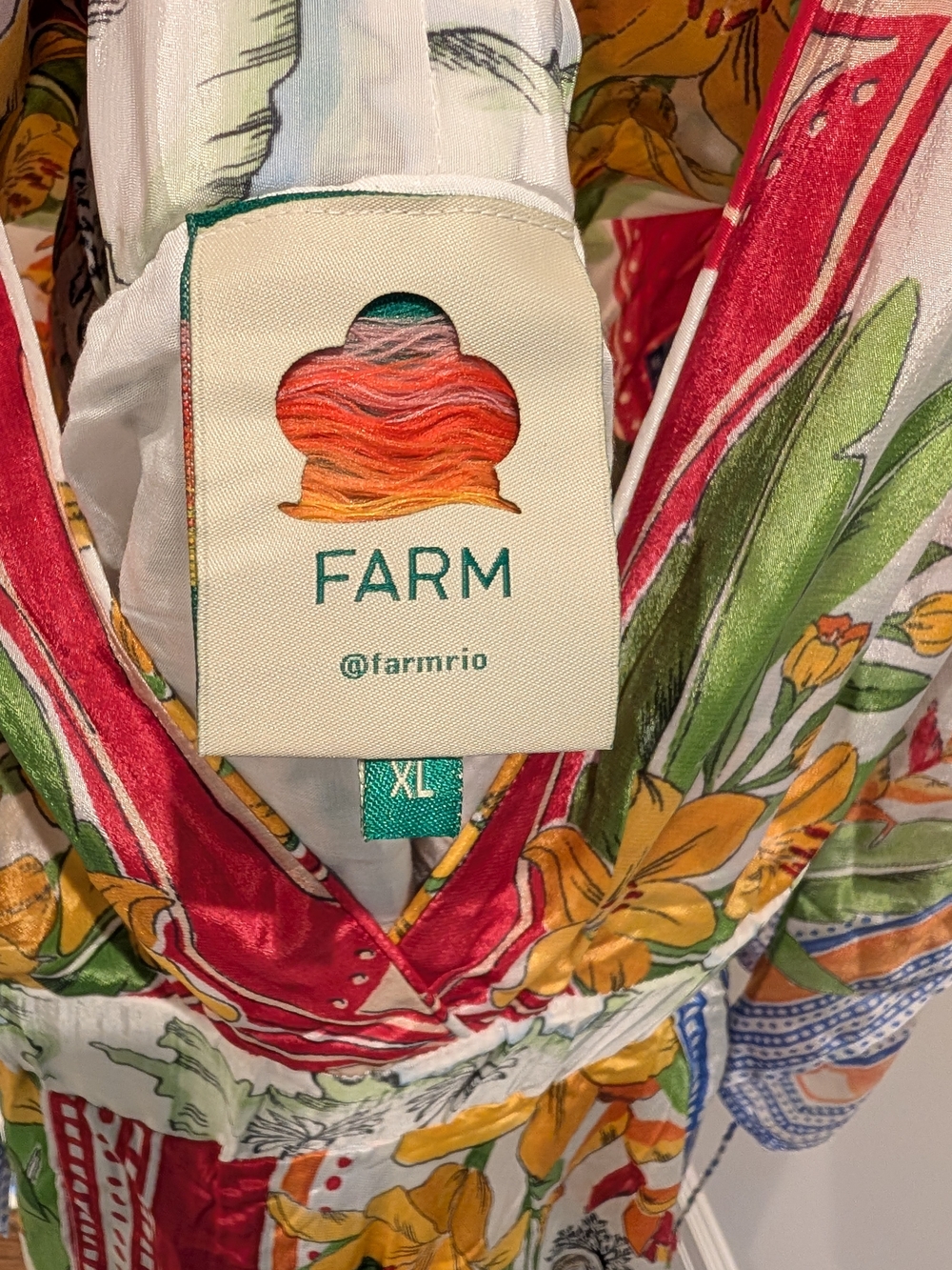 Farm Rio Tropical destination Scarf Dress Midi Dress - Multicolor - Picture 5 of 5